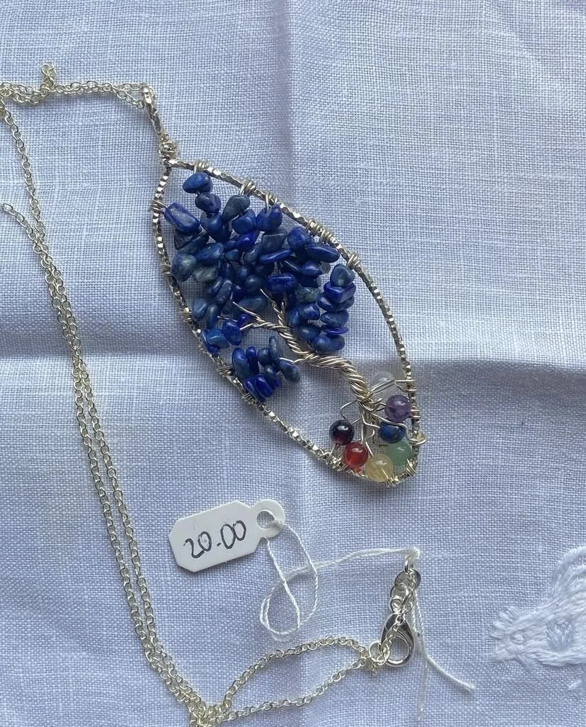 Lapis Lazuli Tree Of Life Pendant Necklace