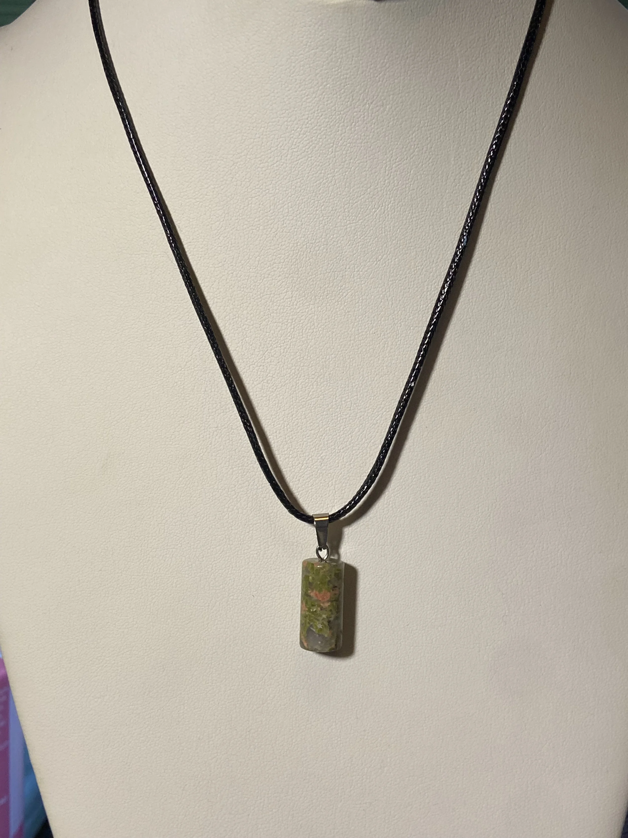 Unakite Sphere Pendant Necklace