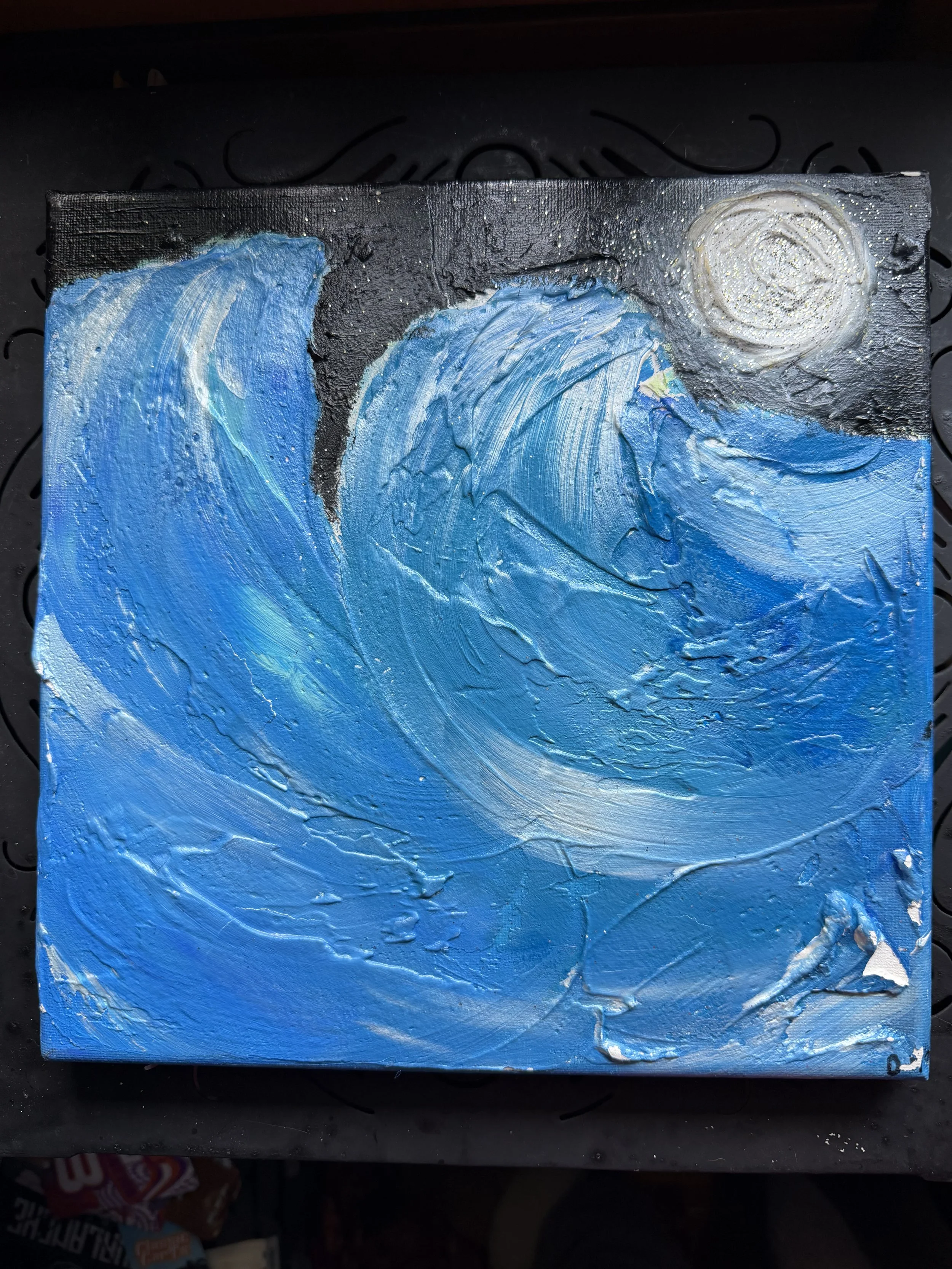 waves in the moonlight