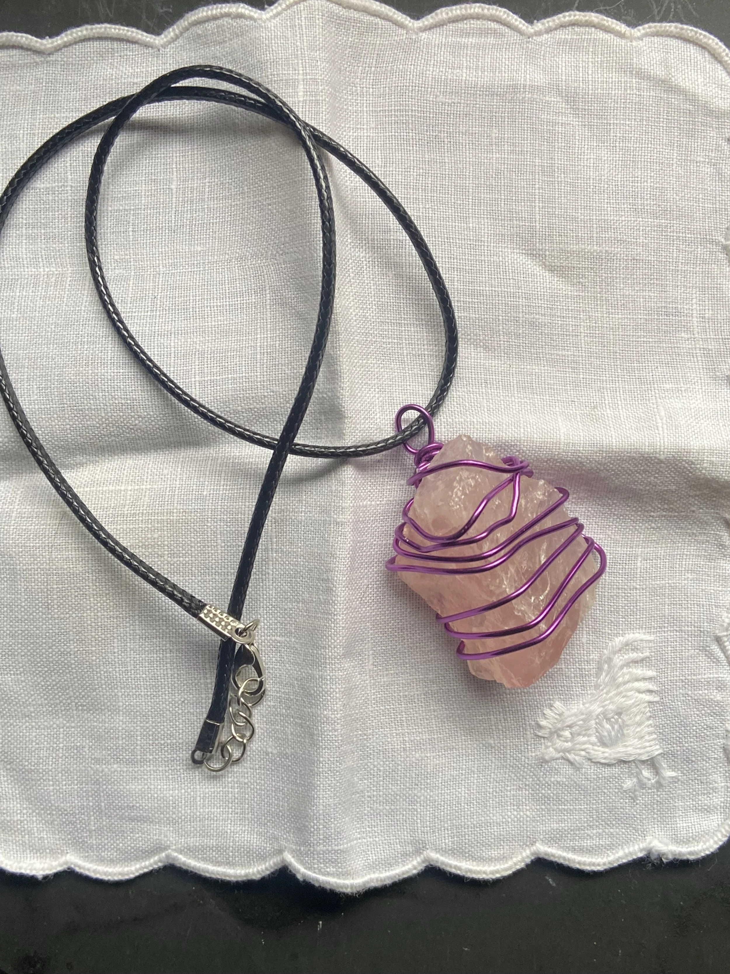 Rose Quartz Crystal Necklace