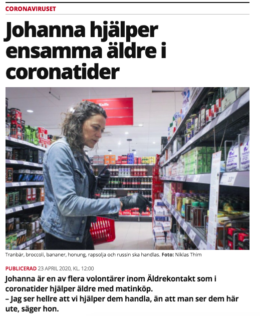 Mitt i: Äldrekontakts volontärer hjälper äldre med inhandling