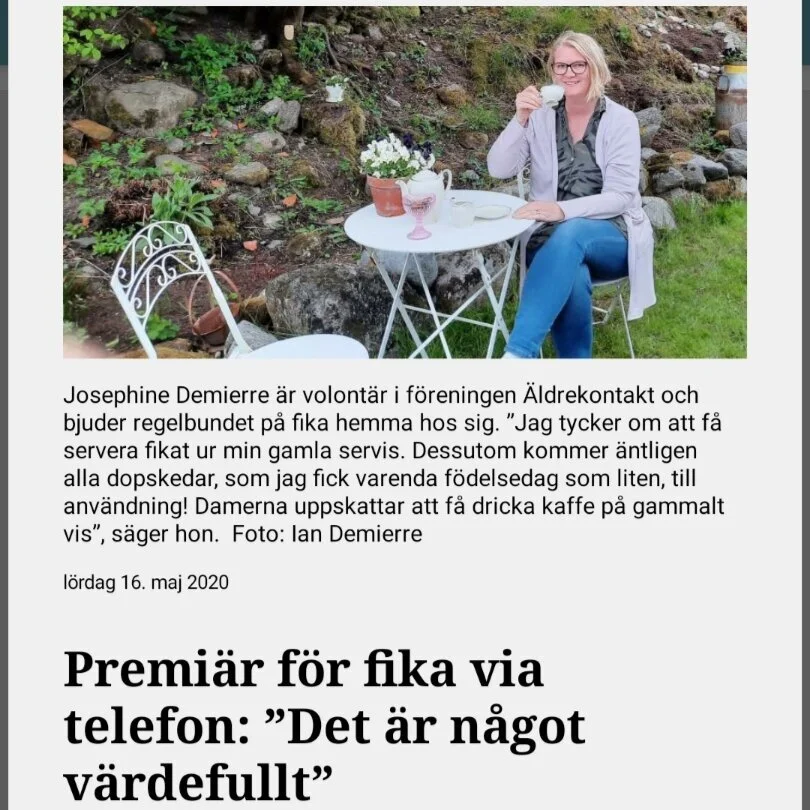 Mölndalsposten: Premiär för fika via telefon