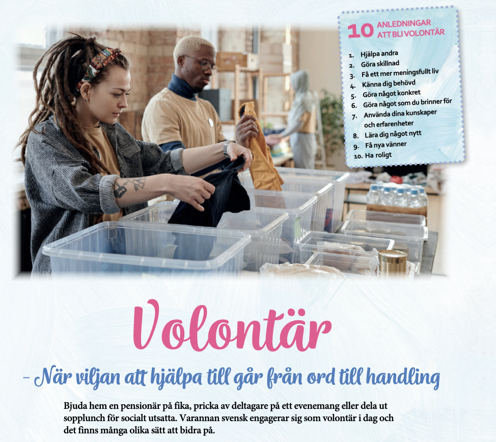 Äldrekontakts volontär Samir i tidningen Volt