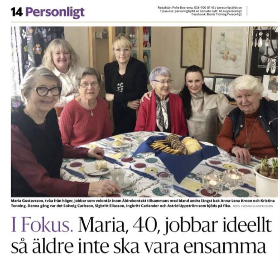 Äldrekontakts volontär Maria i Borås Tidning