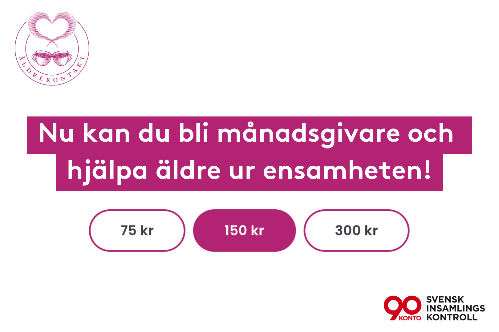 Äldrekontakt lanserar månadsgivande!