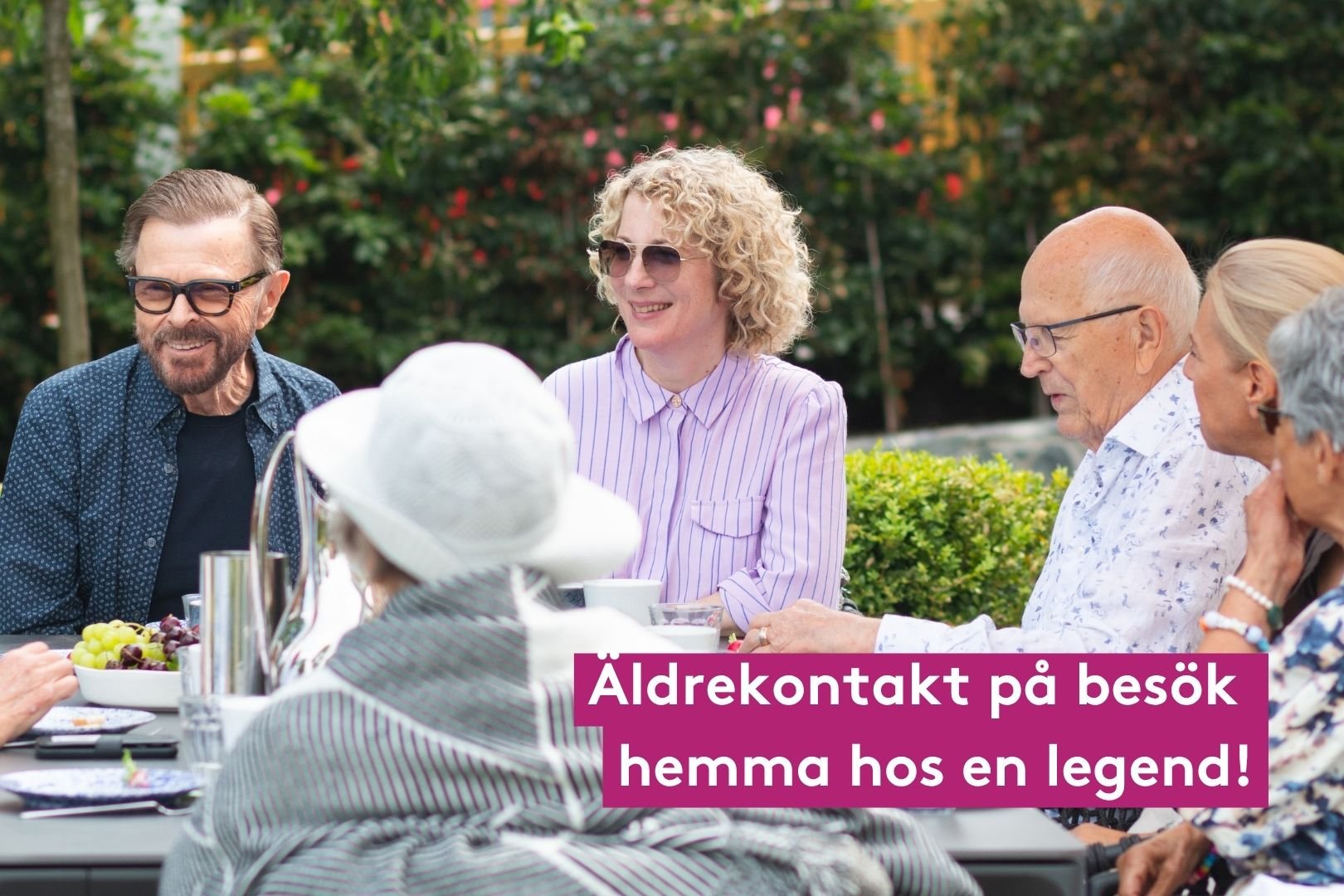 En somrig fikaträff hemma hos Björn Ulvaeus