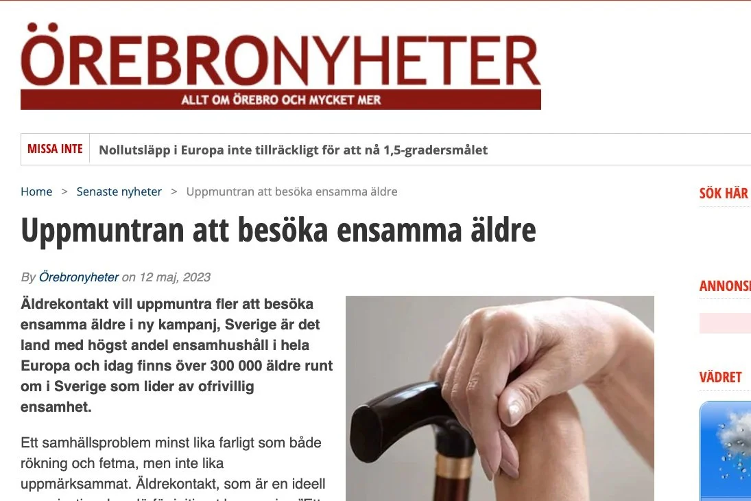 Örebro Nyheter - Uppmuntran att besöka ensamma äldre