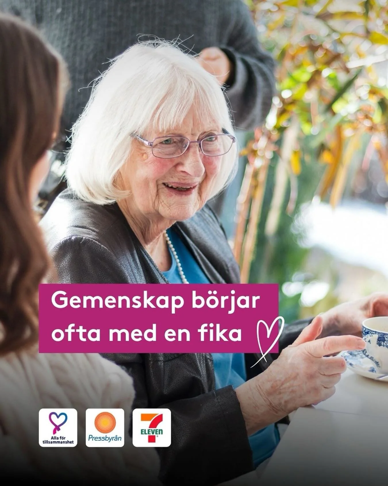M&aring;nga &auml;ldre i Sverige saknar n&aring;gon att umg&aring;s med. Det vill vi &auml;ndra p&aring;. 💜 Den h&auml;r veckan uppm&auml;rksammar vi ofrivillig ensamhet och vikten av gemenskap och tillh&ouml;righet, som en del av Folkh&auml;lsomynd
