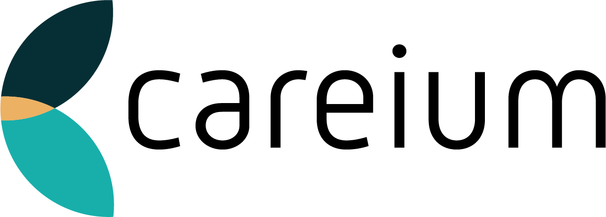 En modern och färgstark logo med tre sammanflätade blad i grönt, blått och beige.
