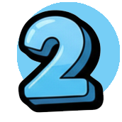Blue 3D number two.