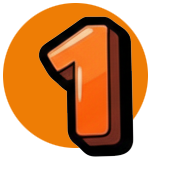 Number 1 in a stylized orange and black font on an orange background.