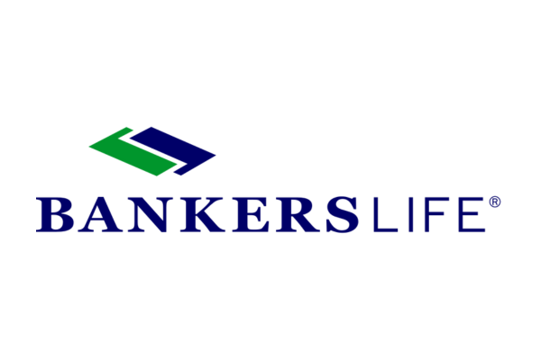 Bankers Life logo with a green and blue geometric icon and navy blue text.