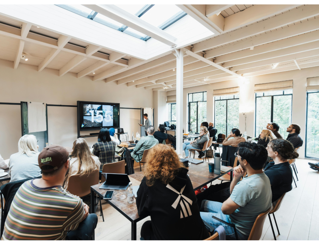 Photo of people in a training session.
