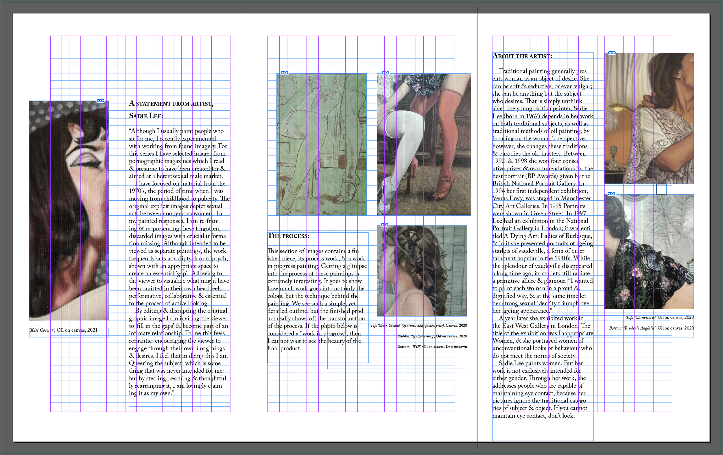 File shown with grids in InDesign.