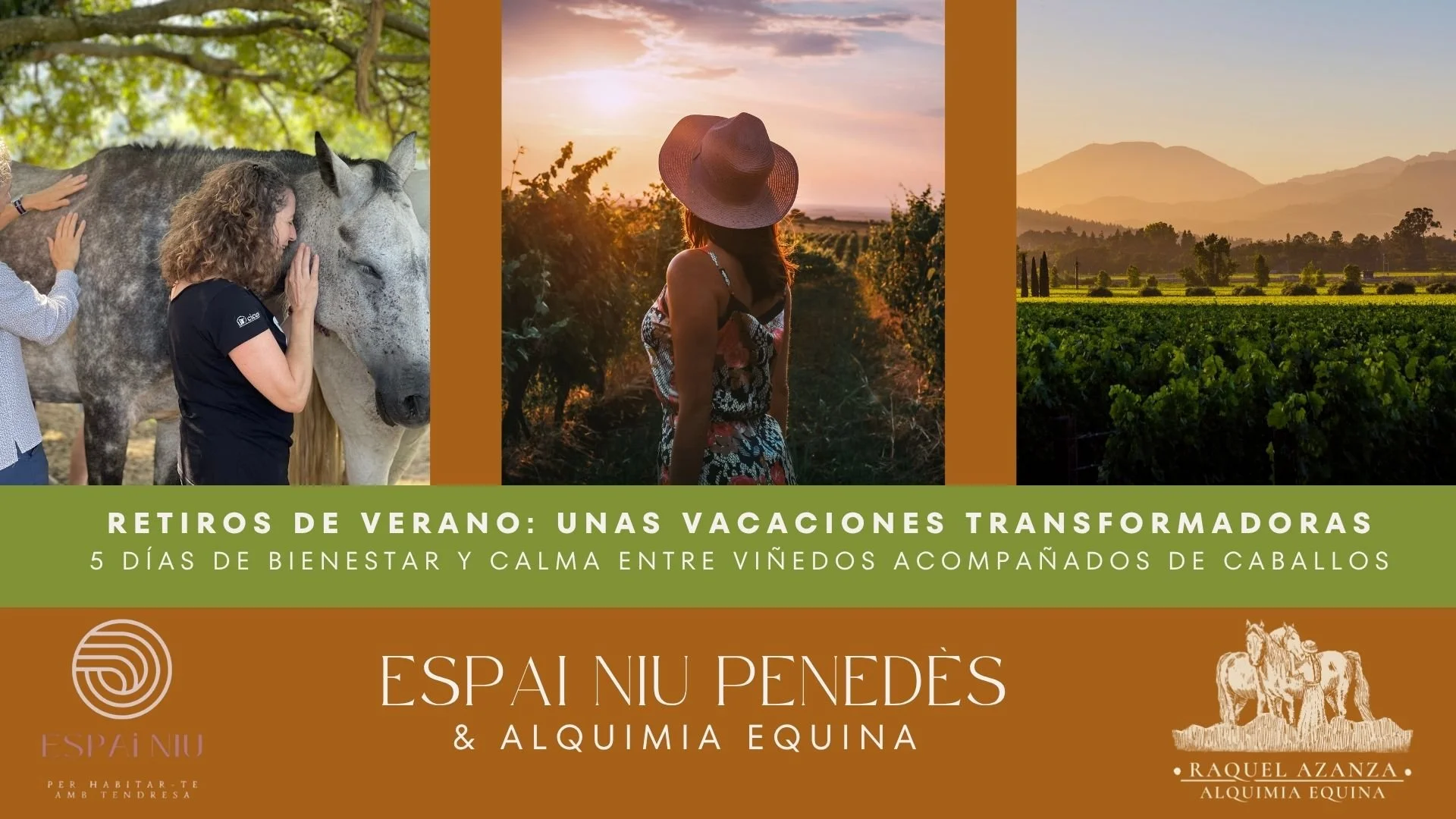RETIROS DE VERANO: UNAS VACACIONES TRANSFORMADORAS- 5 Días de bienestar y calma entre viñedos acompañados de caballos