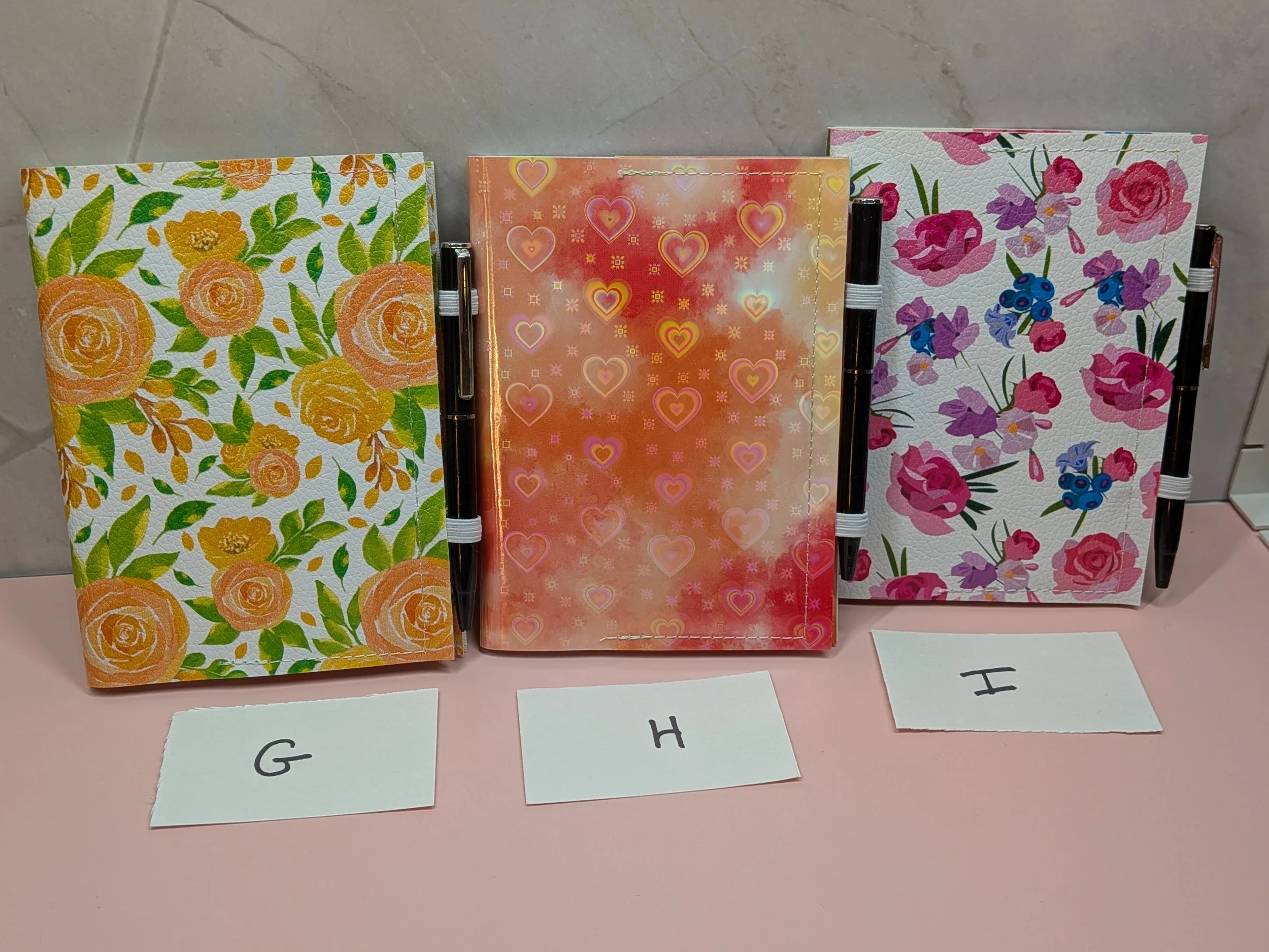 Mini Composition Book Cover - Holo Hearts and Flowers