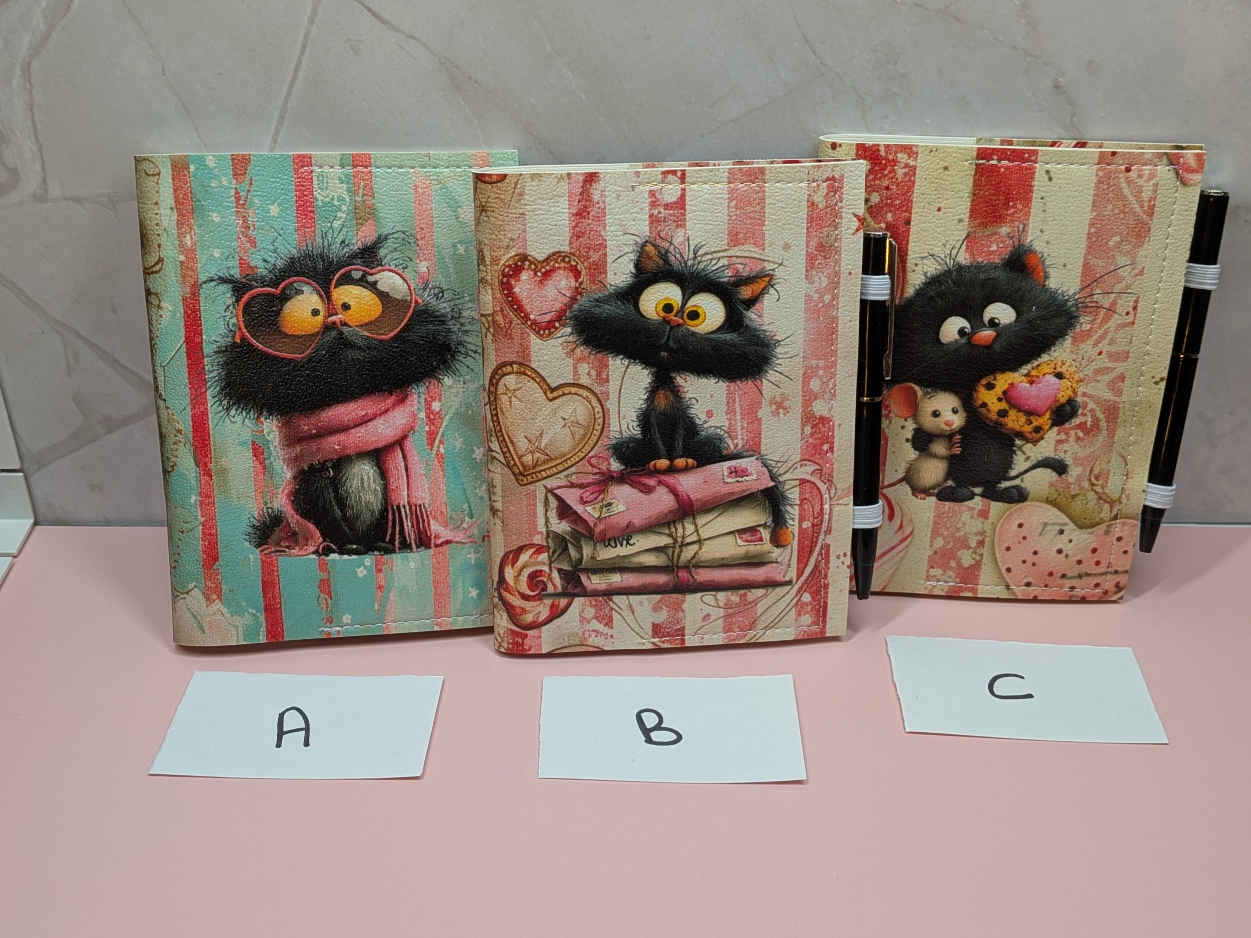 Mini Composition Book Cover - Black Cats
