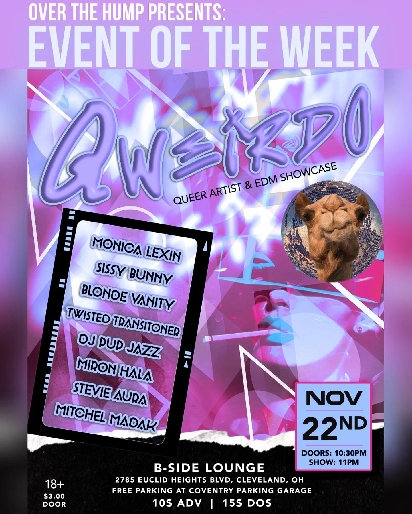 Over The Hump&rsquo;s - Event Pick of the Week
For our second installment of Event of the Week, we are shining a light on QWEIRDO. Why Qweirdo? Because it&rsquo;s more than a party, it&rsquo;s a community. @_qweirdo is a monthly queer-centric event c