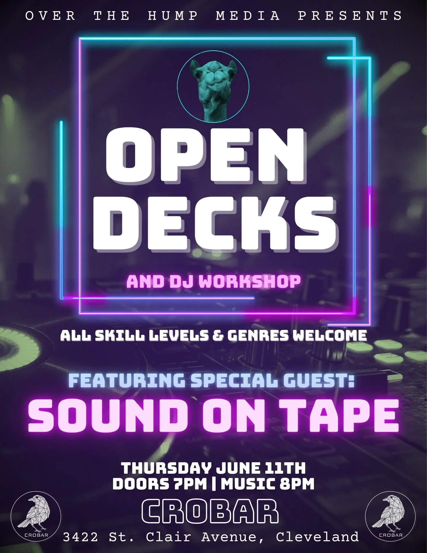 Over The Hump Open Decks is more than just open decks, it is a space for connection, collaboration, and shared learning with the Cleveland DJ community.

Whether you&rsquo;re just interested in learning about DJing and looking to get started, taking 