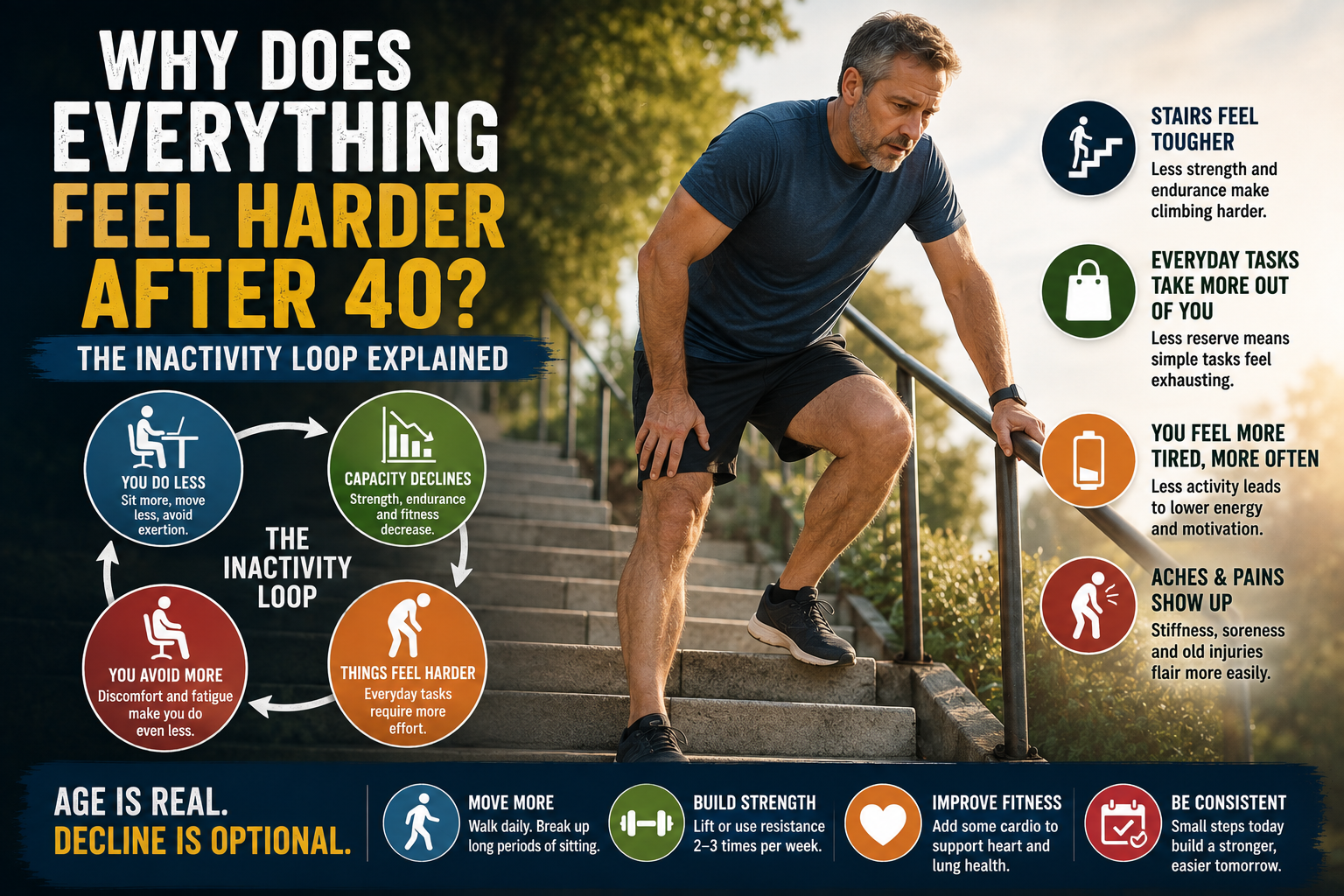 Why Does Everything Feel Harder After 40? The Inactivity Loop Explained