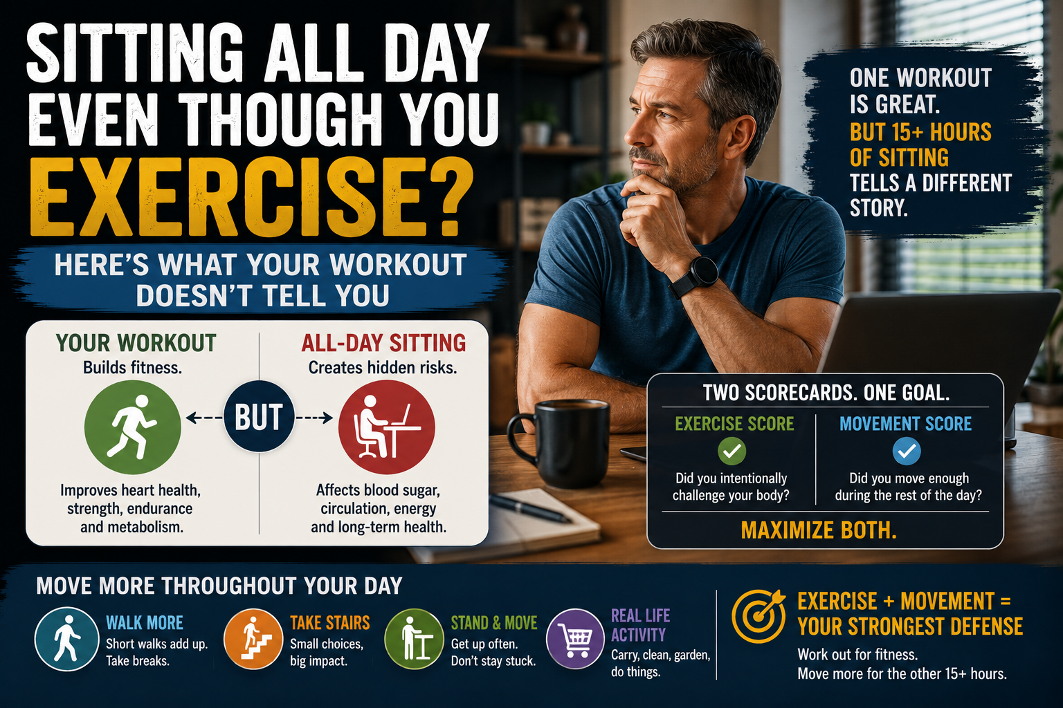 Sitting All Day Even Though You Exercise? Here's What Your Workout Doesn't Tell You