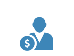 Icon of a person with a dollar sign, indicating finance or money.