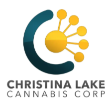 Logo of Christina Lake Cannabis Corp featuring a stylized marijuana leaf with a circular element and the company name.