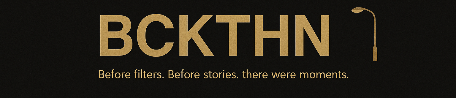 Text graphic with the word 'BEFORE' in stylized large font and a small street lamp illustration. Below it, the phrase 'Before filters. Before stories. there were moments.'