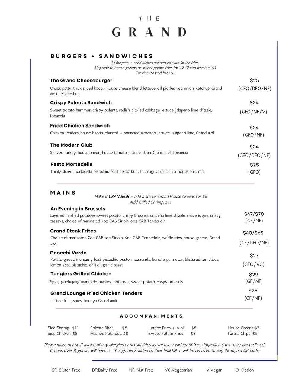 Great Gallery Menu Rac Menu 1 — The Grand