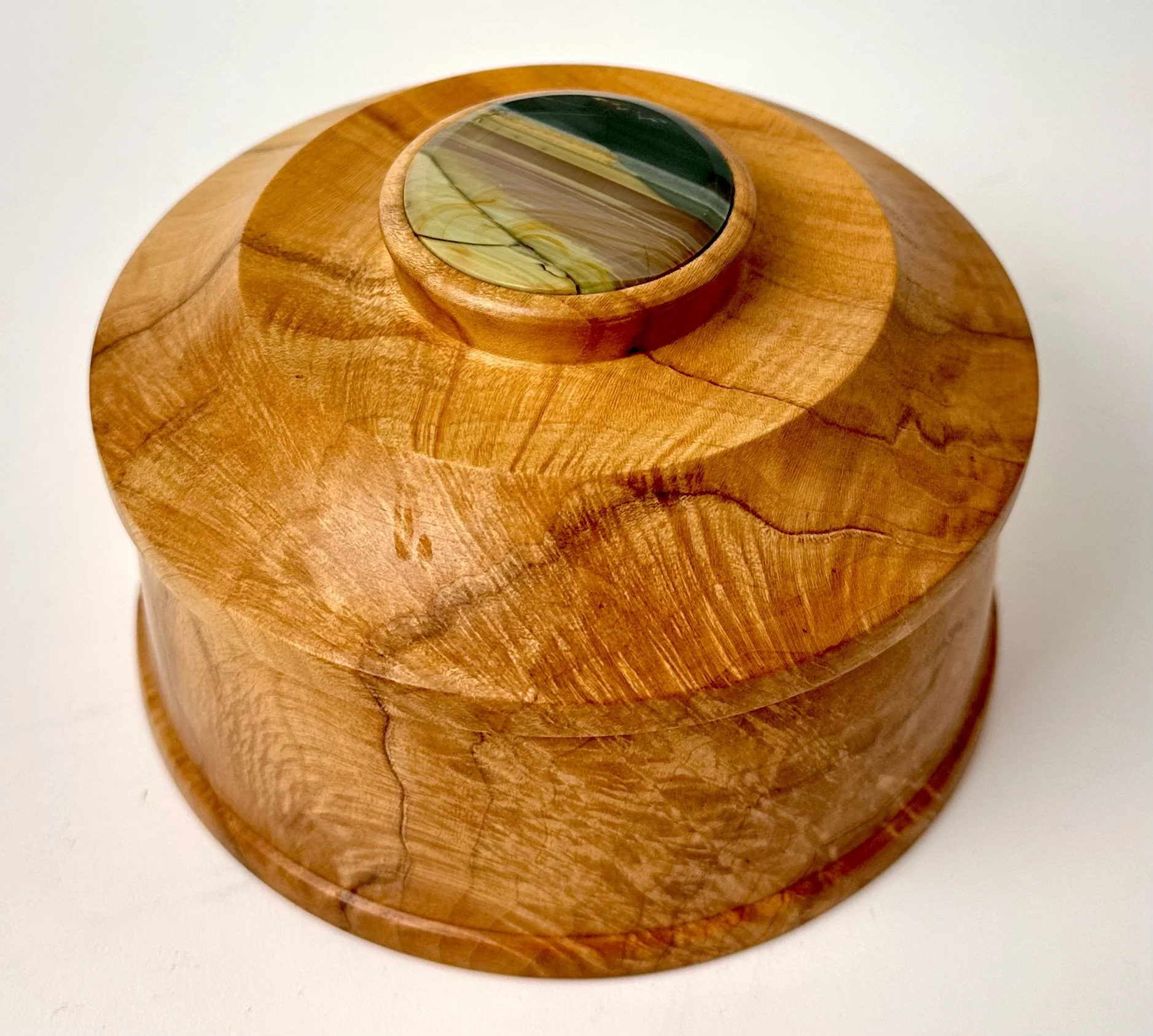 Lidded box with Blue Mountain jasper