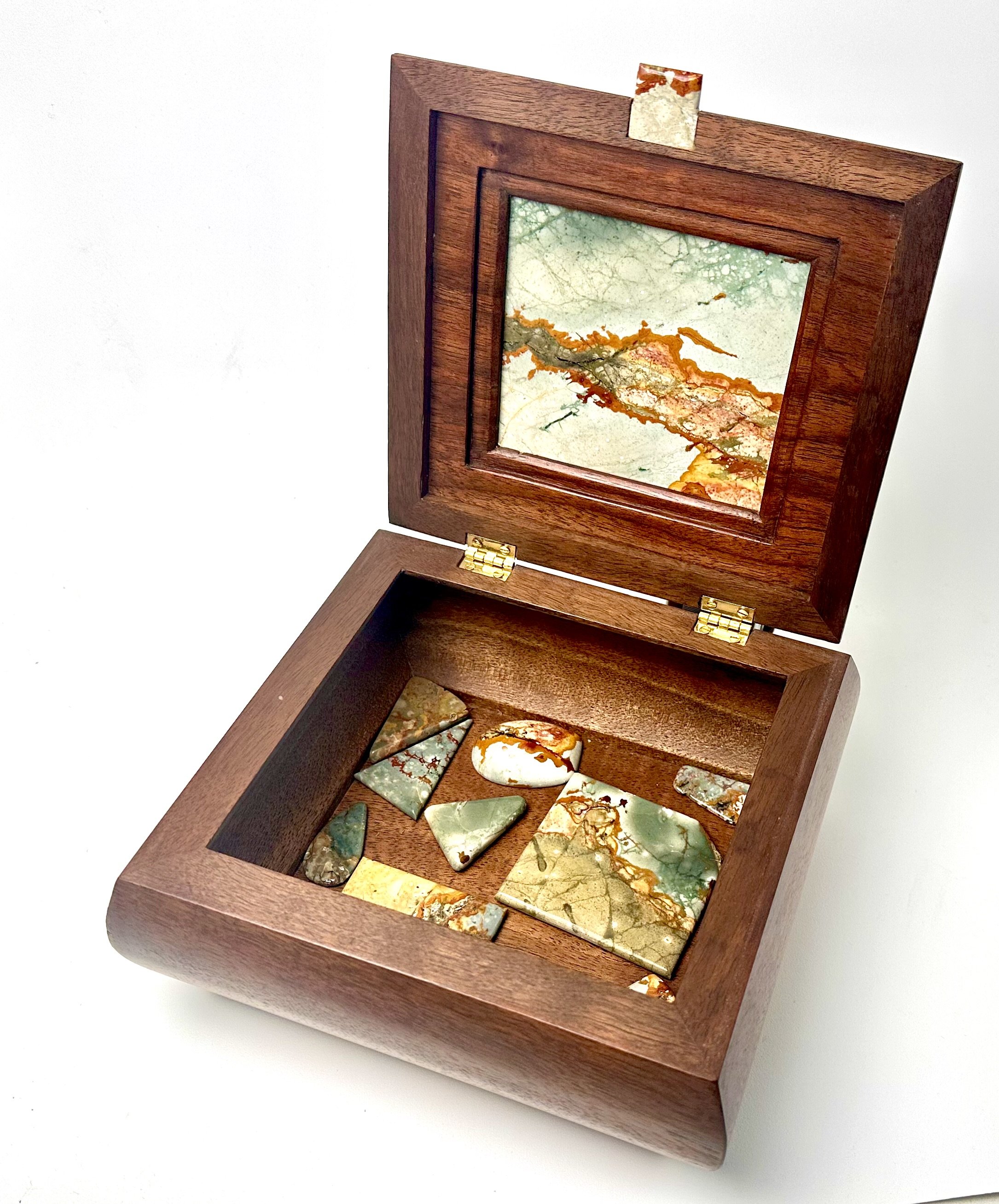 Walnut and Blue Mustang picture jasper. 10” x 9” x 3.5”