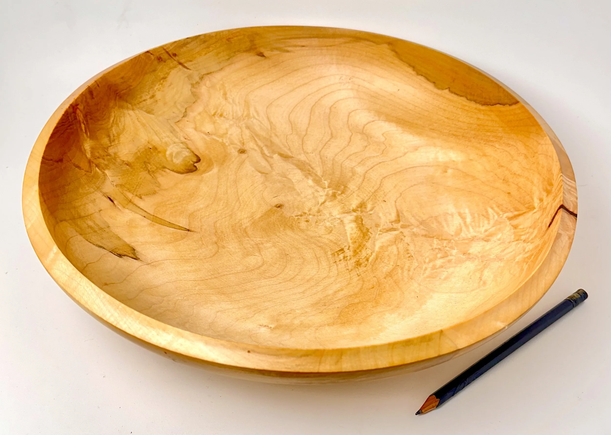 Maple crotch bowl. 12” x 3”
