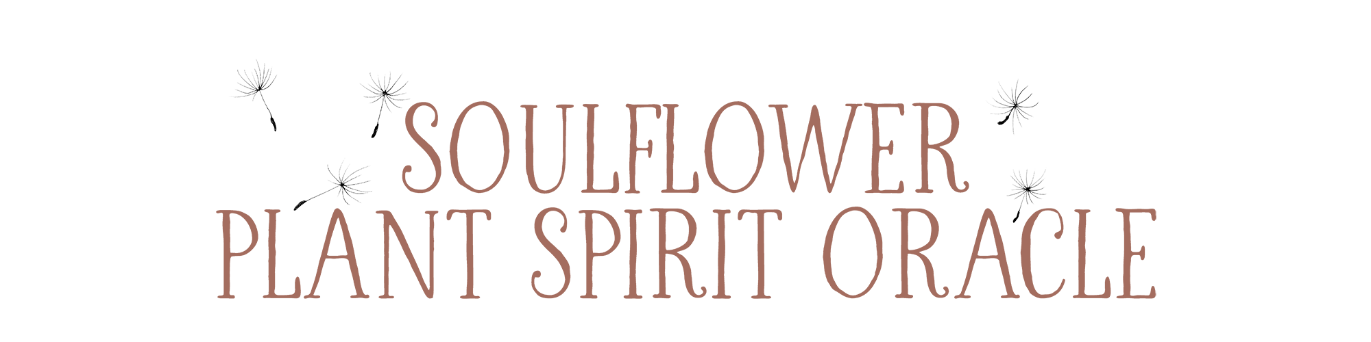 Text reads 'Soulflower Plant Spirit Oracle' with dandelion illustrations.