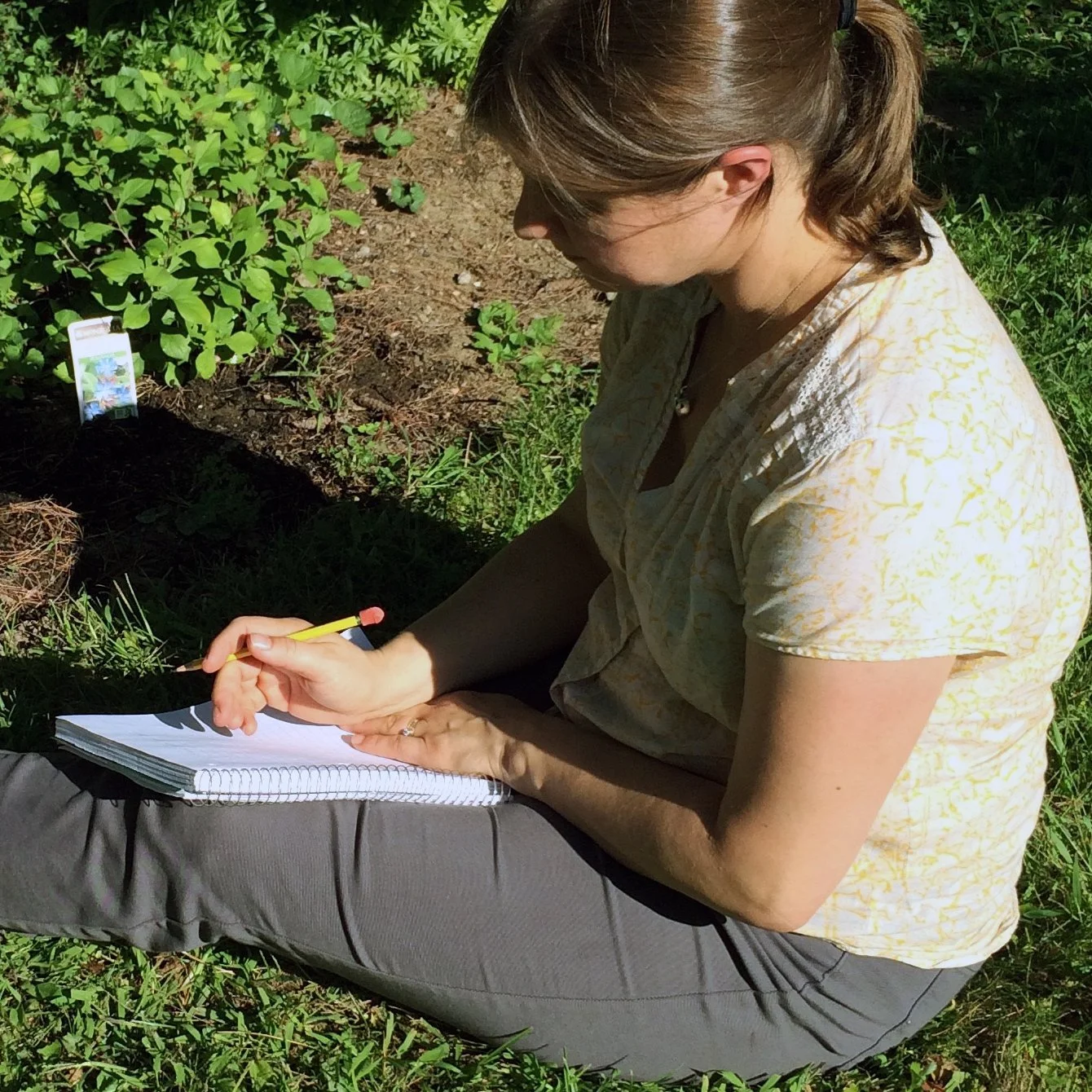 Lisa Estabrook sketching land readings