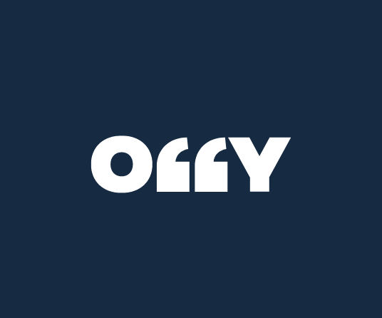 The image shows the word 'OLLY' written in bold, white letters on a dark background. Brand identity for a copywriter