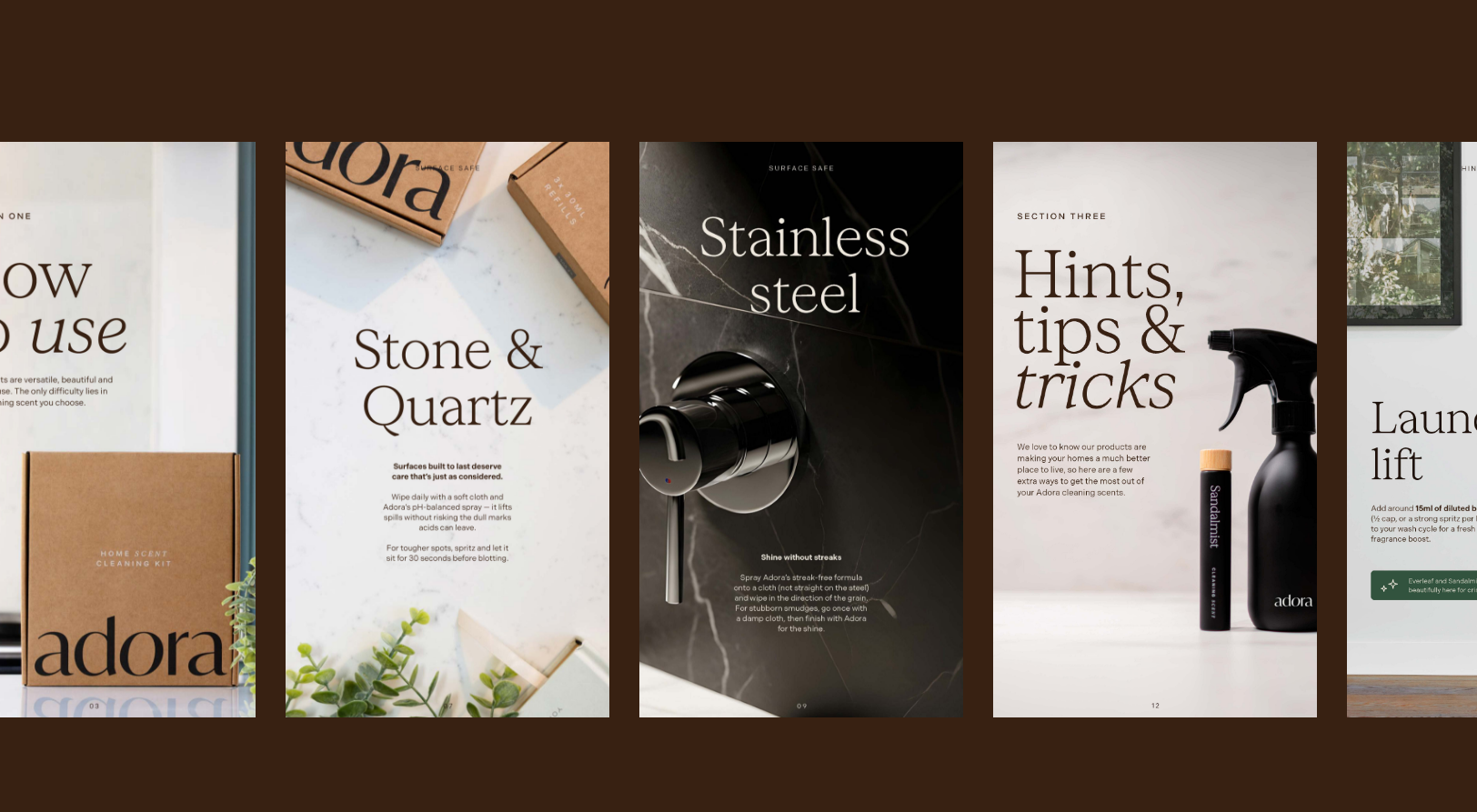 Adora sustainable cleaning branding and design