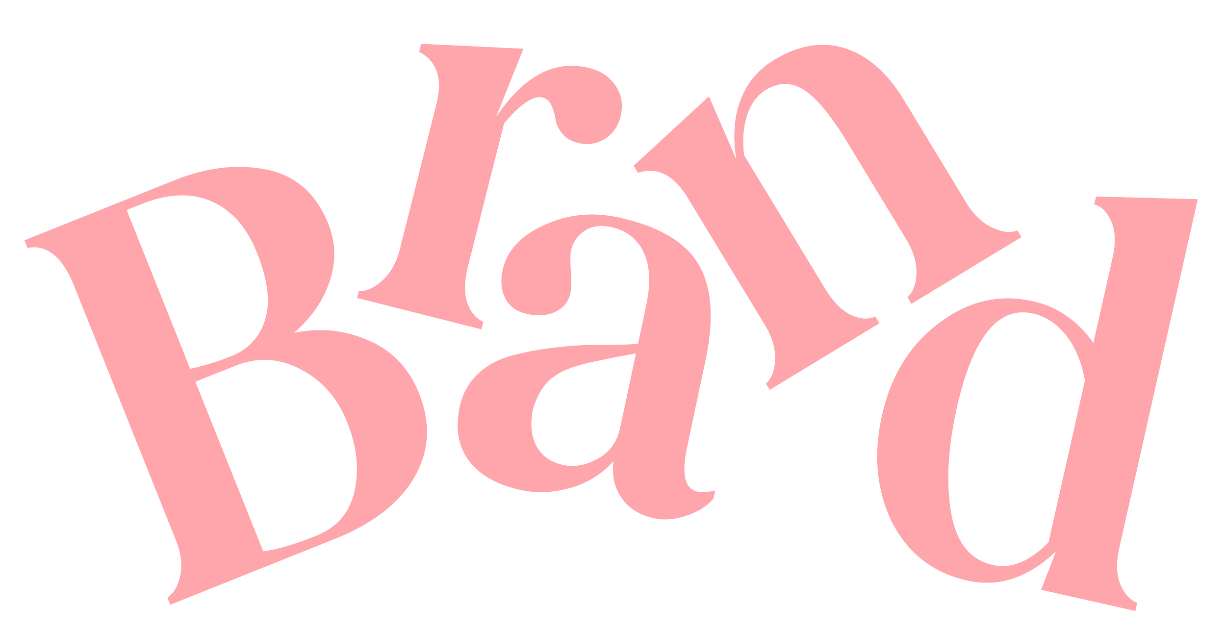 Pink text on black background reading "Brand" in a distorted, overlapping style.