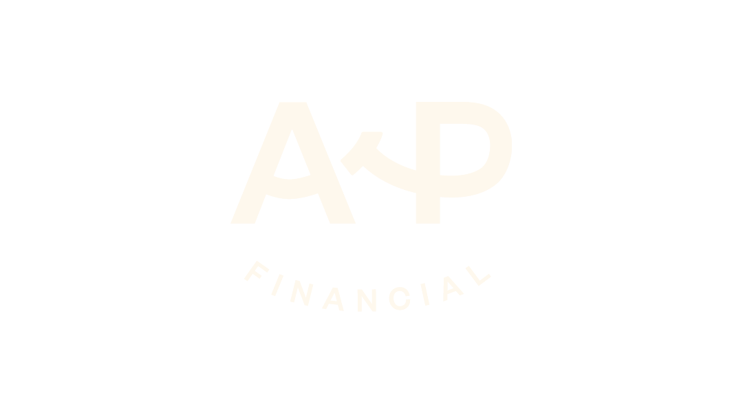 Logo for AP Financial with large stylized letters 'A' and 'P' and the word 'Financial' curved underneath.