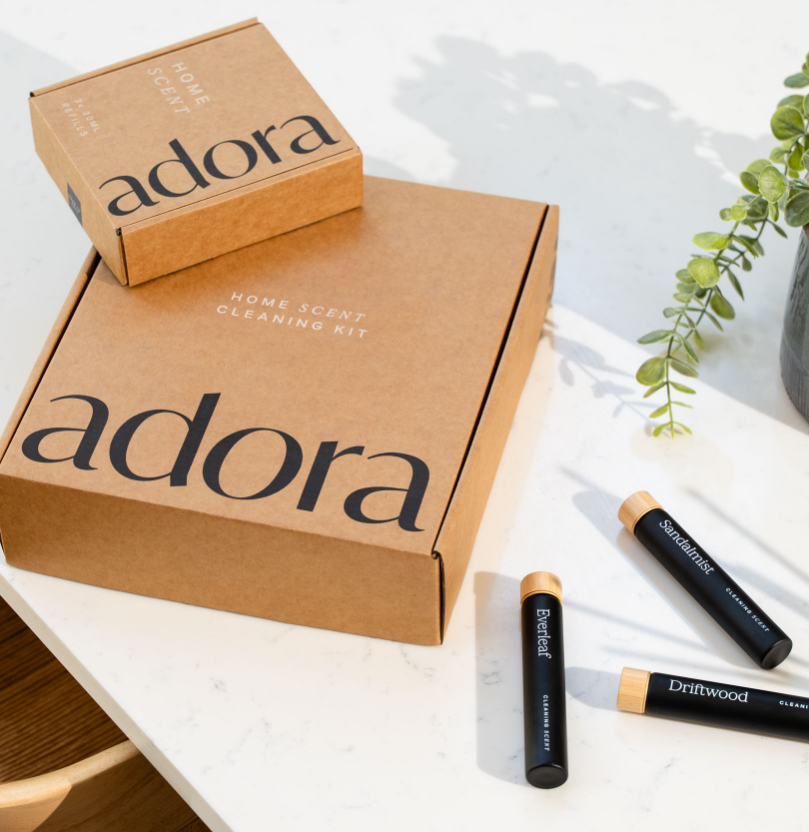 Adora sustainable cleaning brand packaging