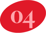Red oval shape with the number 04 centered in white.