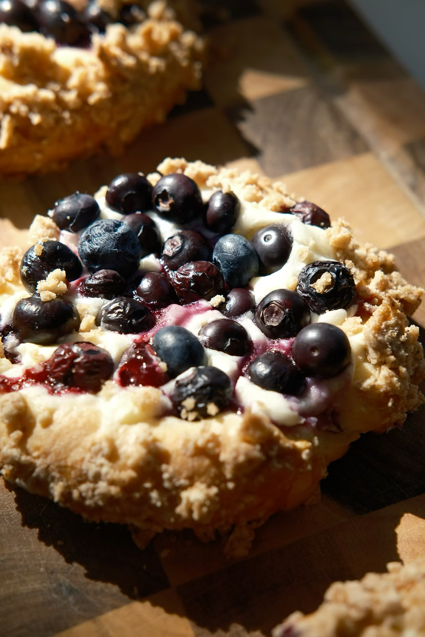 Brioche Blueberry Crumble Cream Cheese Buns