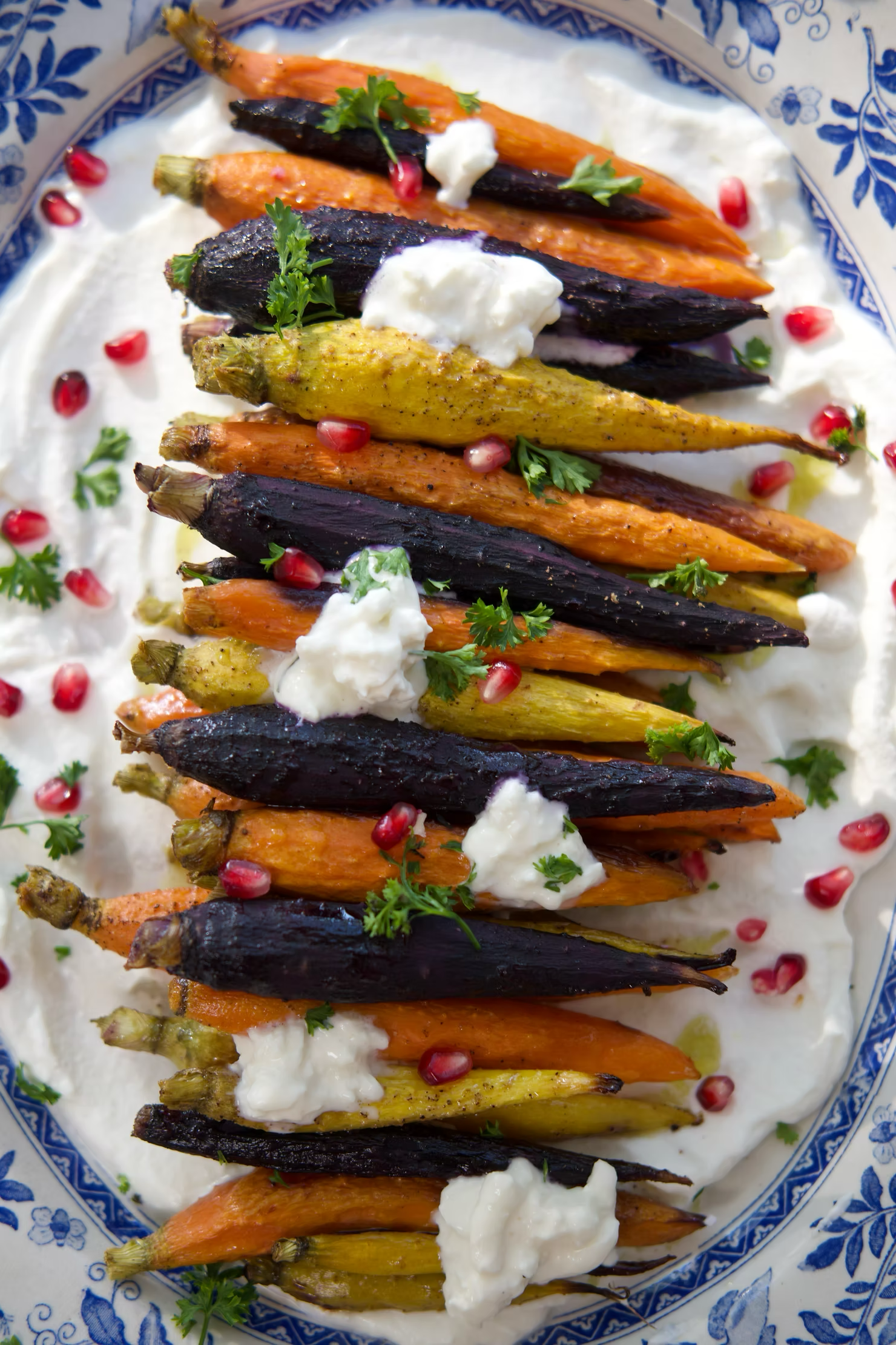 Roasted Rainbow Carrots with Whipped Ricotta &amp; Burrata
