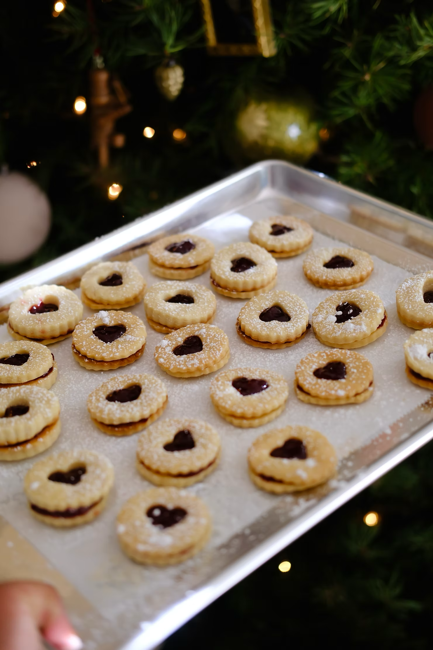 Raspberry Linzer Cookies