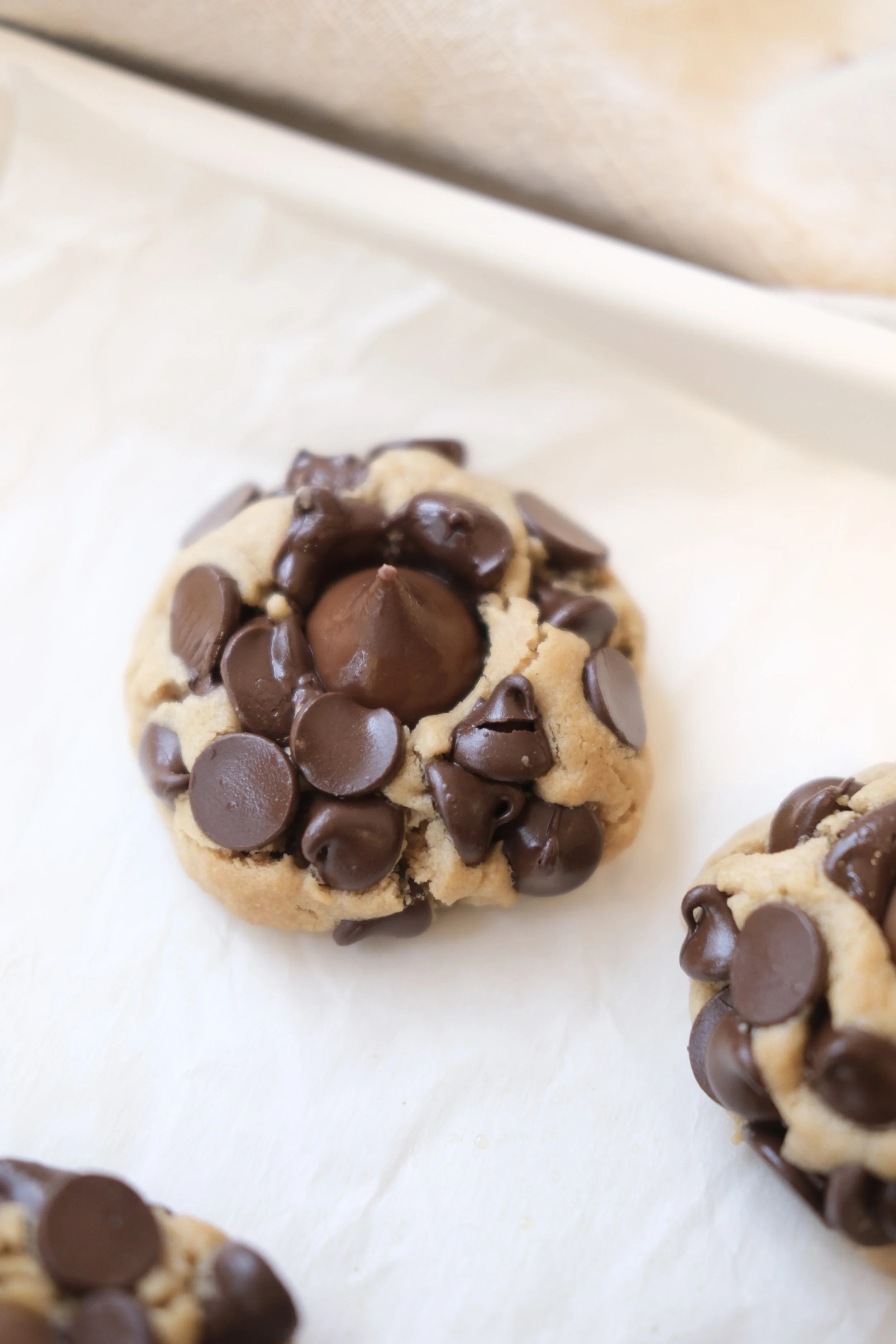 Chunky Chocolate Chip Peanut Butter Blossoms