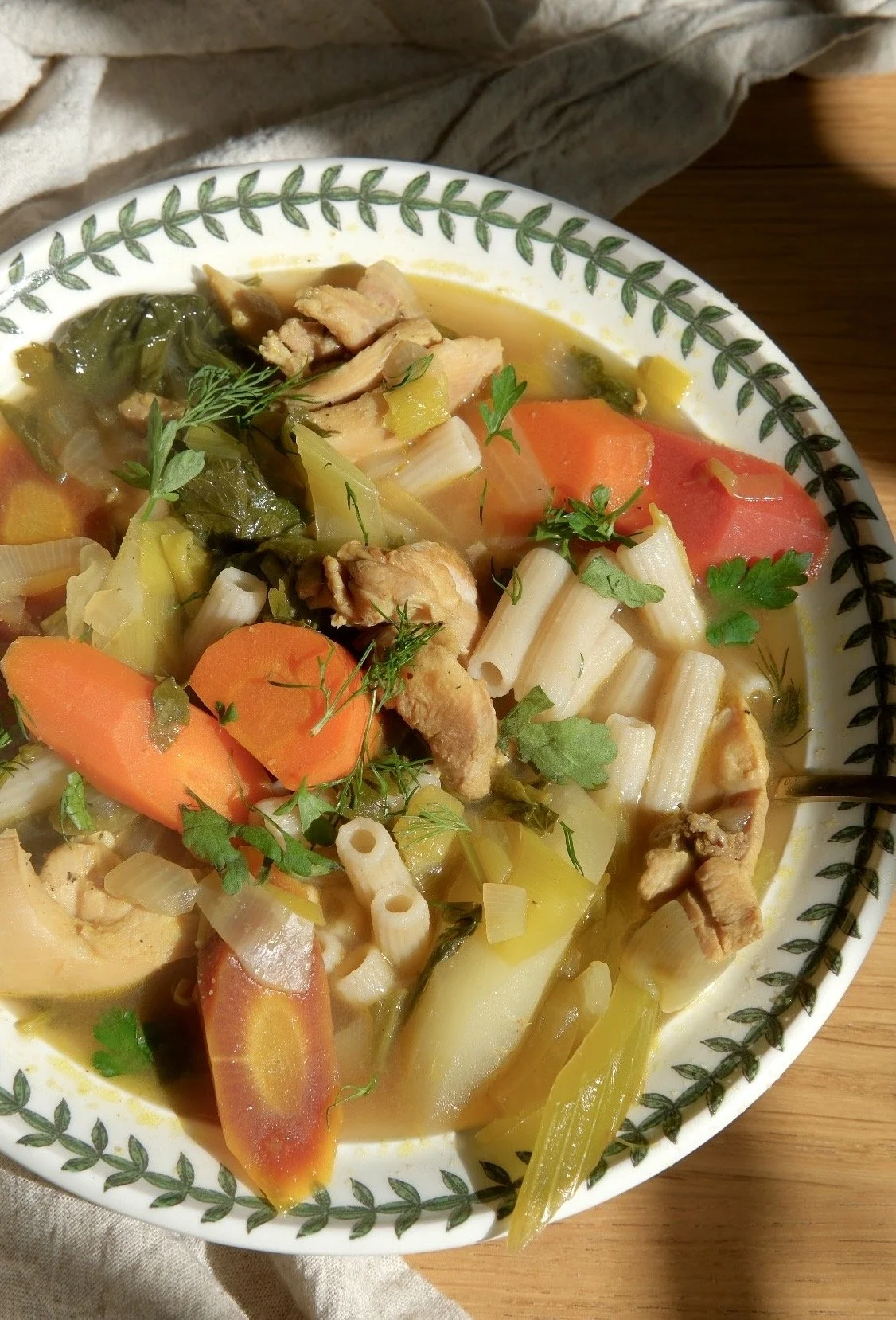 Chicken &amp; Rainbow Carrot Soup; Colorful &amp; Hearty