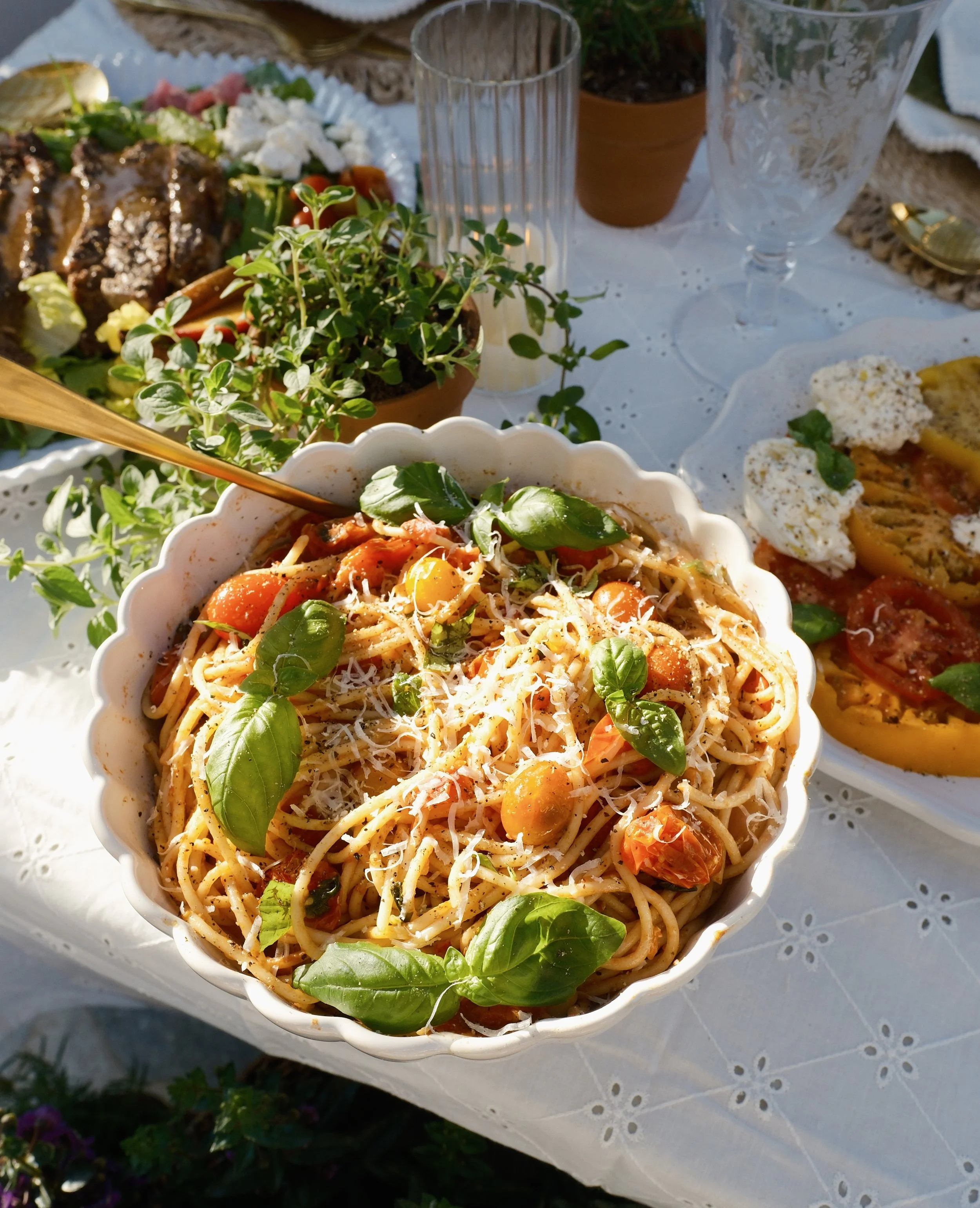 20 Minute Burst Cherry Tomato Summer Pasta
