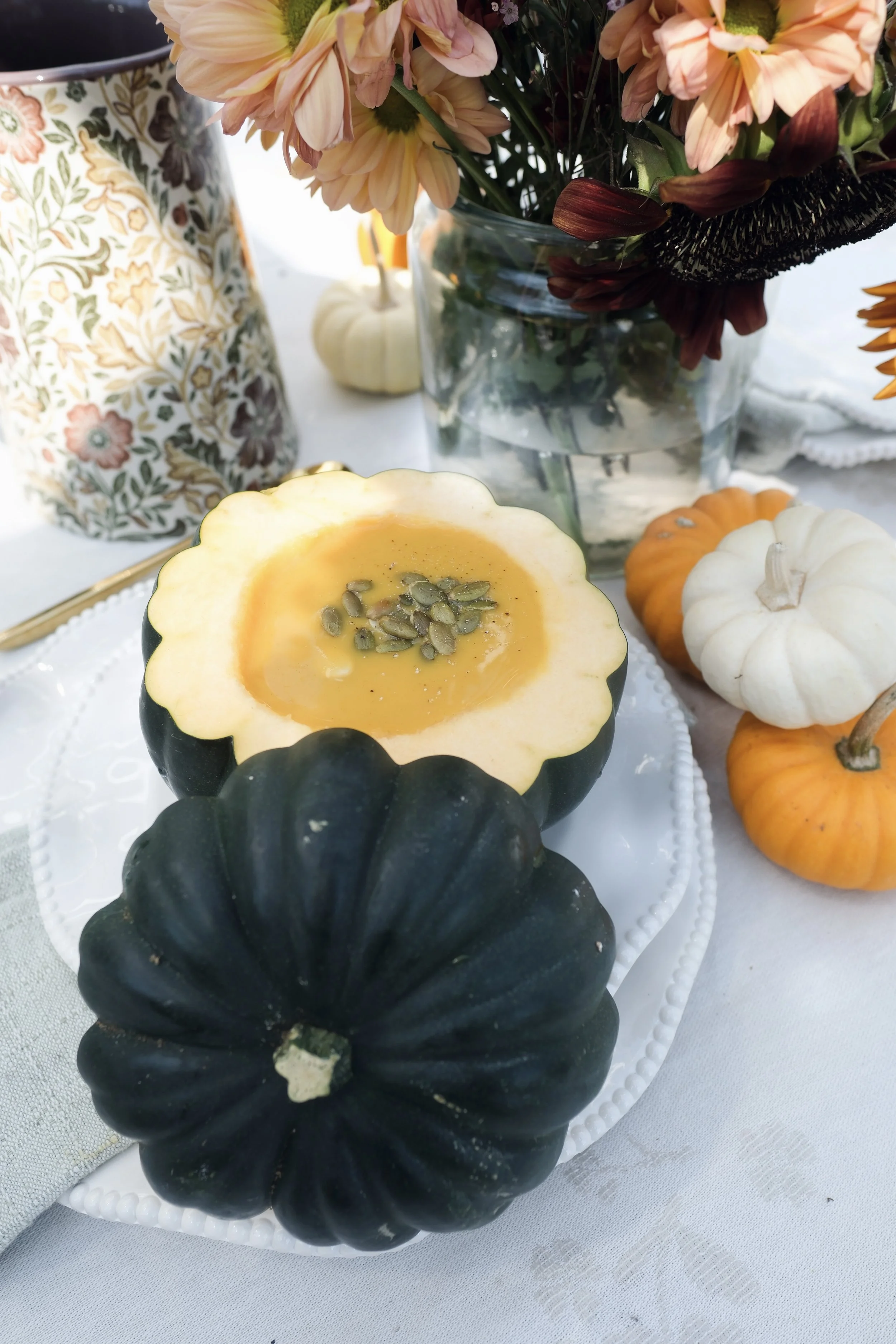Butternut Squash Soup Served In An Acorn Squash 
