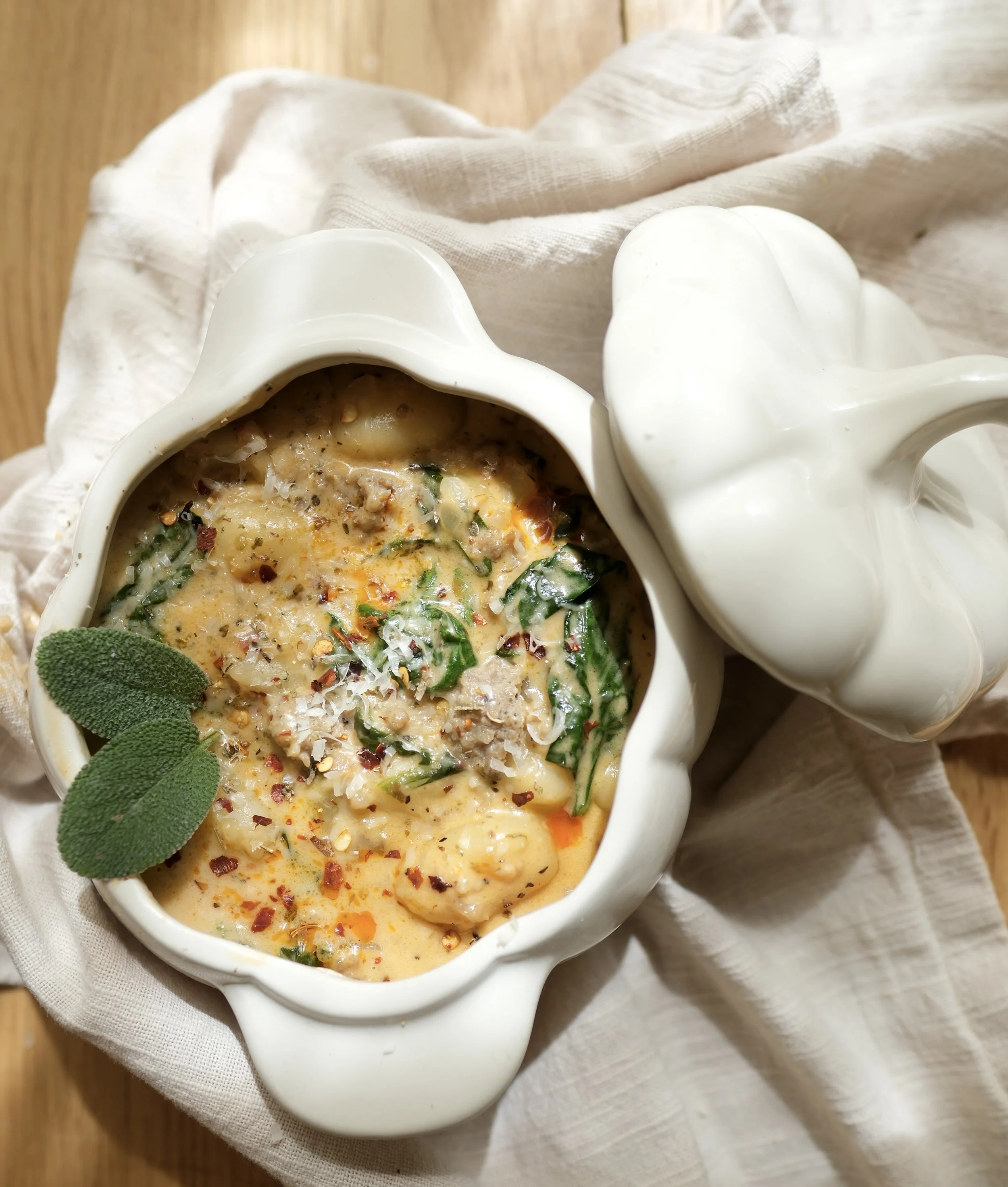 Creamy Sage Sausage &amp; Gnocchi Soup With A Kick