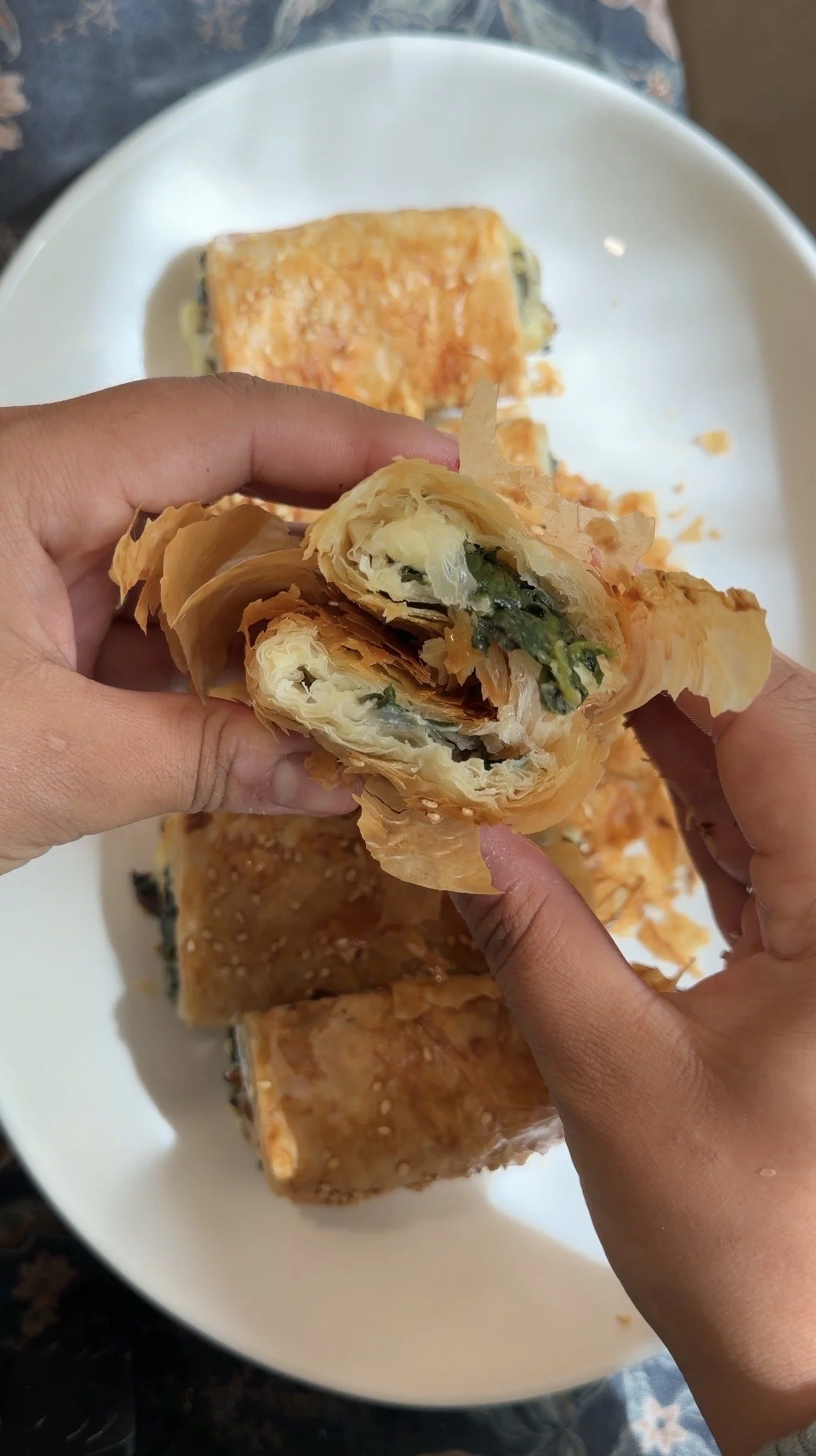 Crispy Spinach, Halloumi &amp; Mozzarella Phyllo Rolls