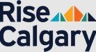 Rise Calgary logo with text and colored geometric shapes above